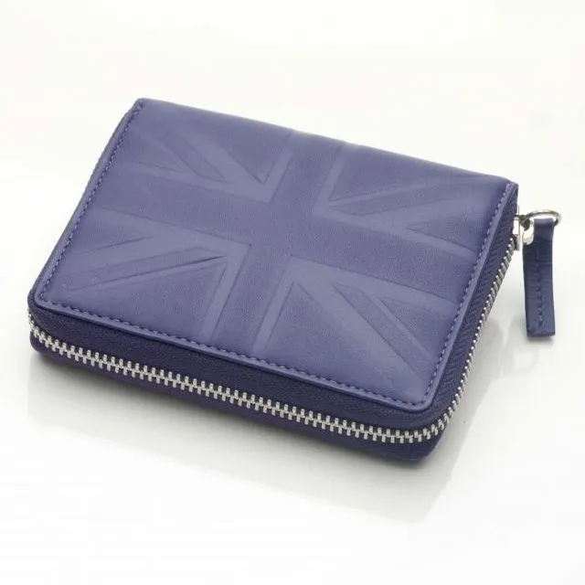 Britannia leather zip purse - Thistle