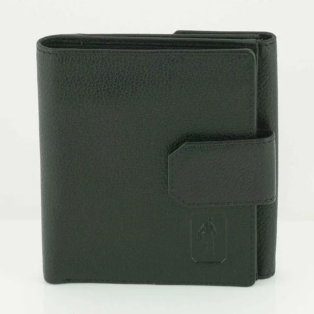 Malvern Leather Compact Purse - Black