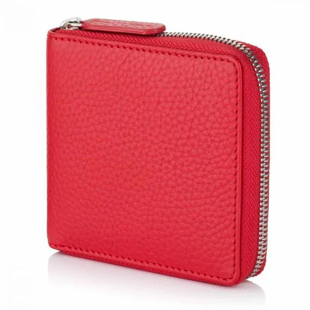 Richmond Leather Zipped Coin Wallet - Red