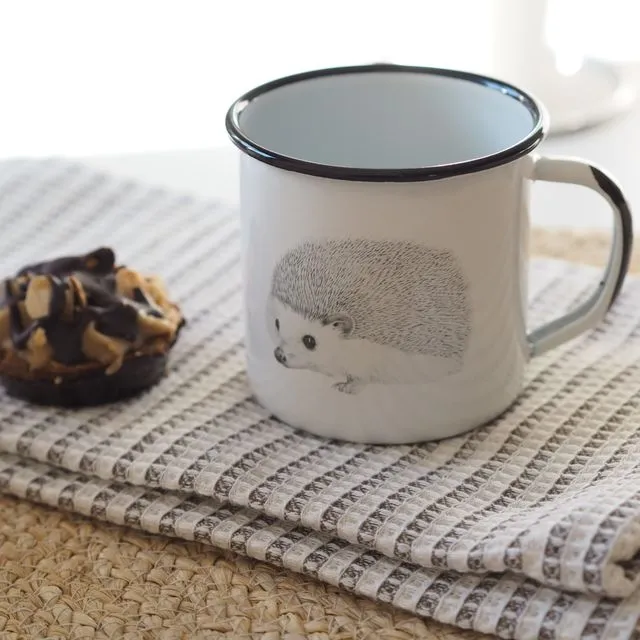 Hedgehog Enamelled Steel Mug