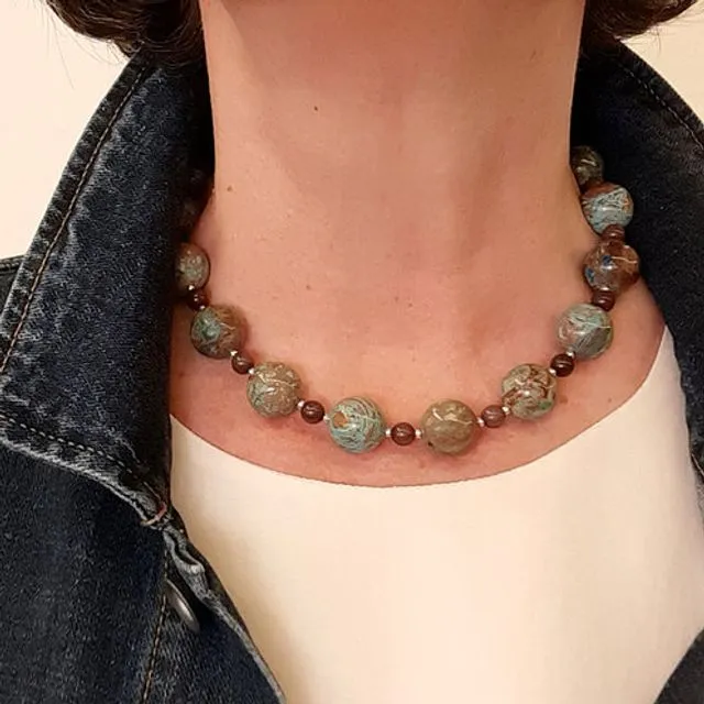 Jasper gemstone necklace