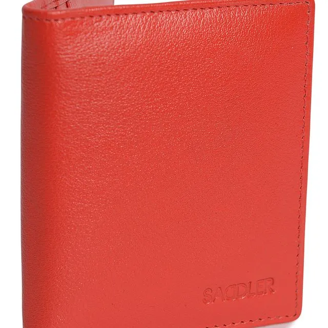 "Lexi" Women's Luxurious Leather Bifold RFID Credit Card Holder (Red)