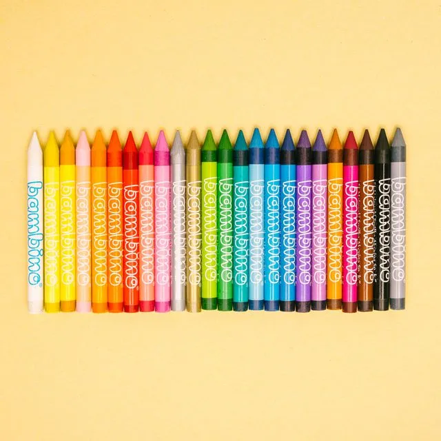 Bambino Crayons – Pack of 24 Crayons – Gold & Silver Edition (Box of 10)