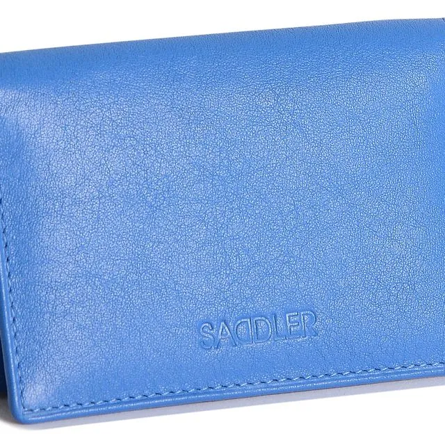 "JESSICA" Women's Real Leather RFID Slim Credit Card Holder (Electric Blue)