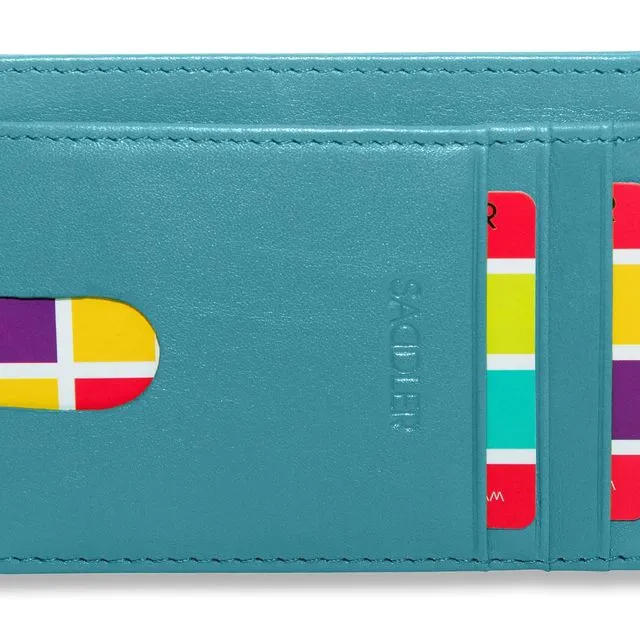 "STELLA" Women's Soft Leather Credit Card ID Holder (Teal)