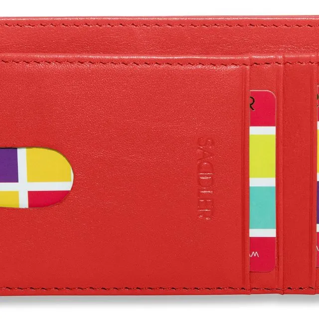 "STELLA" Women's Soft Leather Credit Card ID Holder (Red)