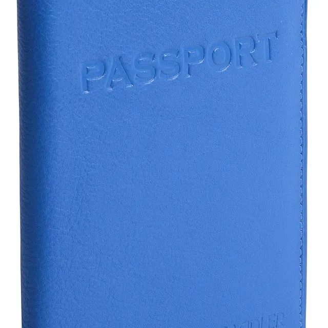 "HARPER" Women's Luxurious Leather RFID Passport Holder (Electric Blue)