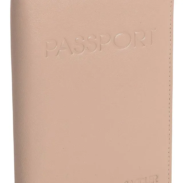 "HARPER" Women's Luxurious Leather RFID Passport Holder (Taupe)