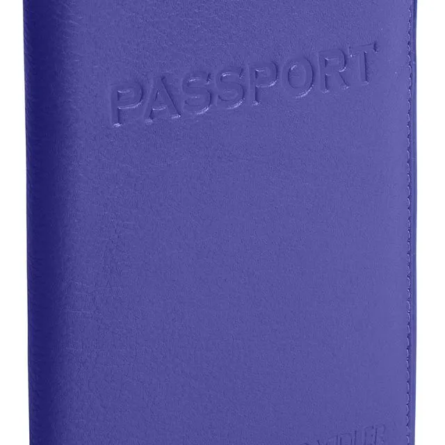 "HARPER" Women's Luxurious Leather RFID Passport Holder (Ultra Violet)