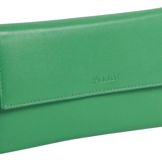 "ELLA" SADDLER Women's Large Leather Credit Card Wallet (Jelly bean)