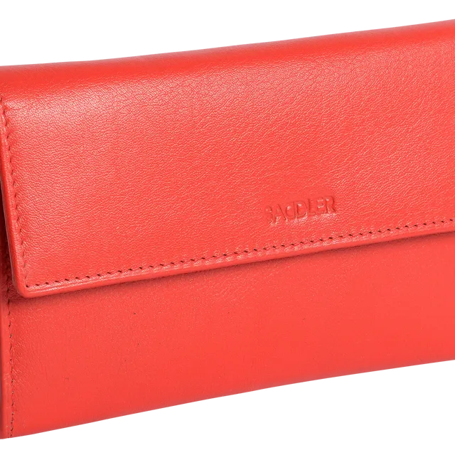 "ELLA" SADDLER Women's Large Leather Credit Card Wallet (Black)