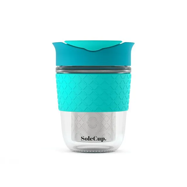 SoleCup Travel Mug - Loose Tea - 12oz Blue Silicone