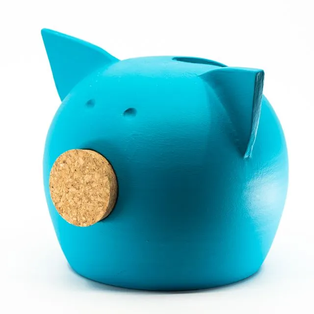 Chalk Collection Medium Blue Piggy Bank