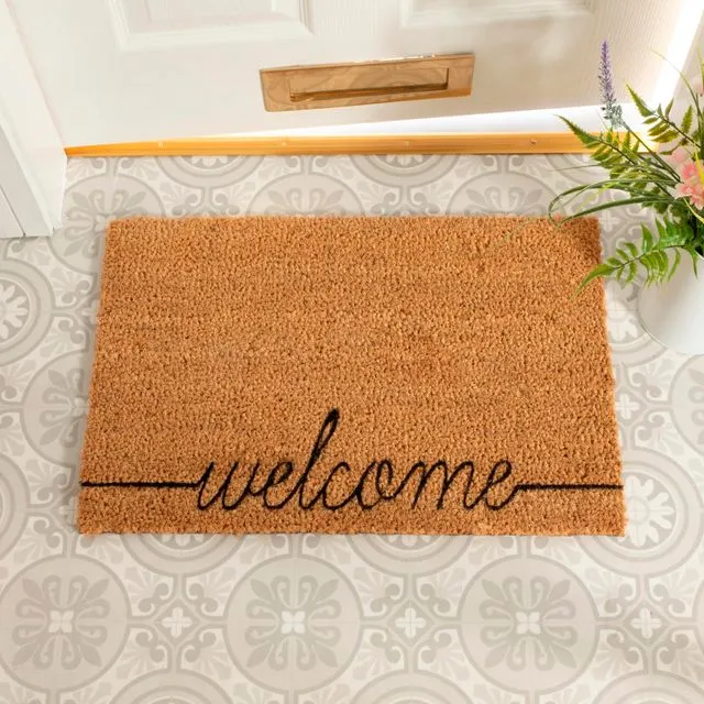 Curly Welcome doormat
