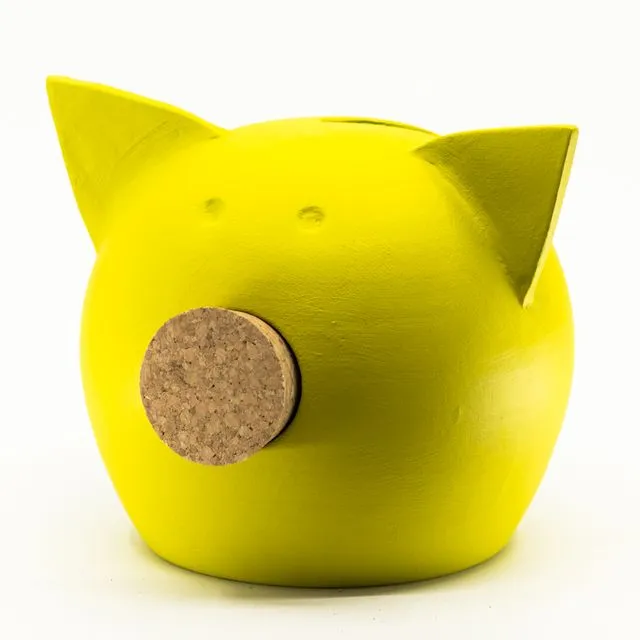 Chalk Collection Medium Yellow Piggy Bank