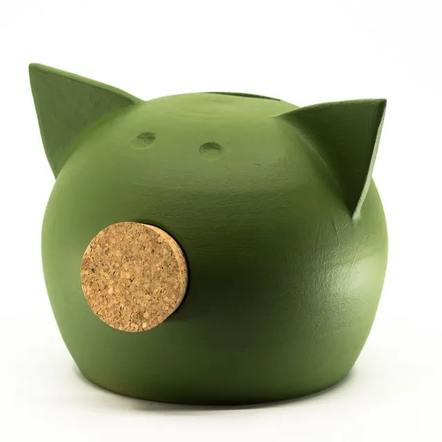 Chalk Collection Medium Green Piggy Bank