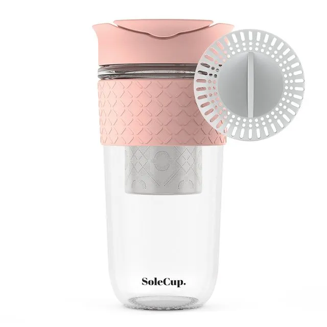 SoleCup Large Travel Mug - Full Pack - 18oz Pink Silicone
