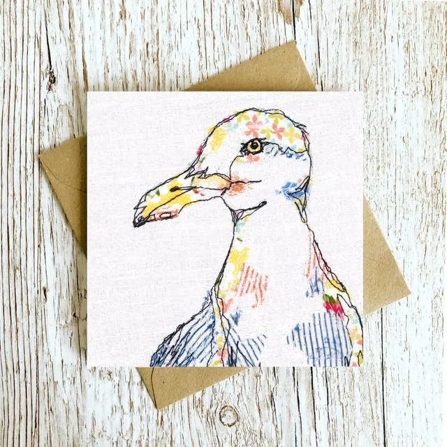The Wingman Seagull Embroidery Art Card