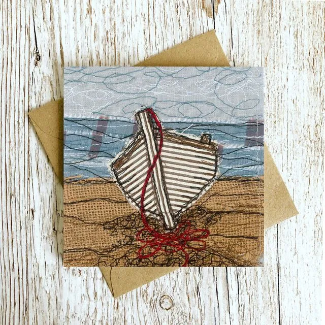 The Walmer Boat Embroidery Art Card