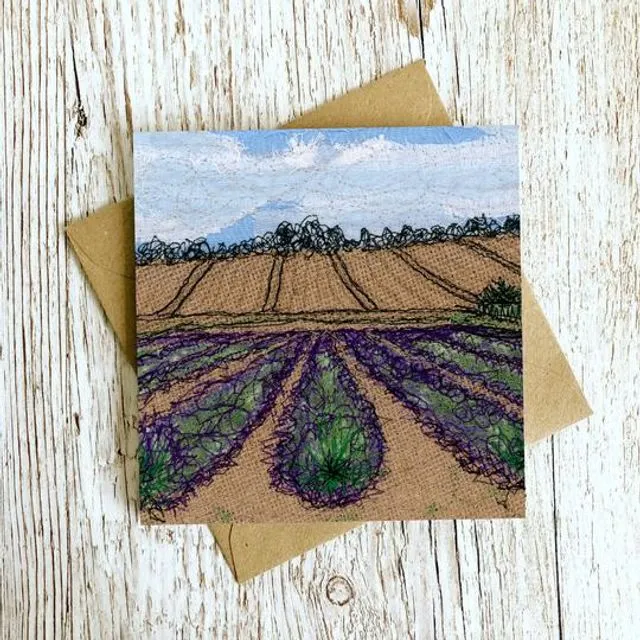 The Lavender Fields Embroidery Art Card