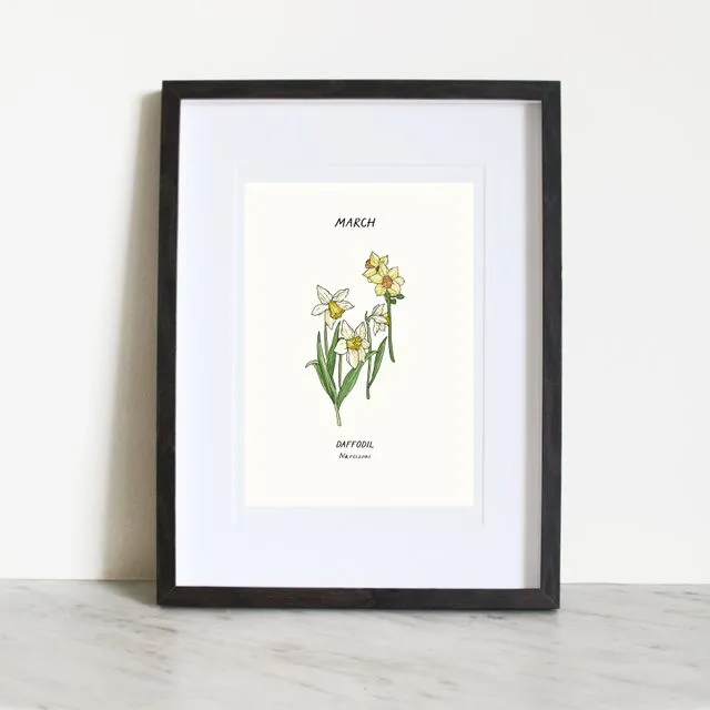 March - Daffodil Birth flower Print (A5)