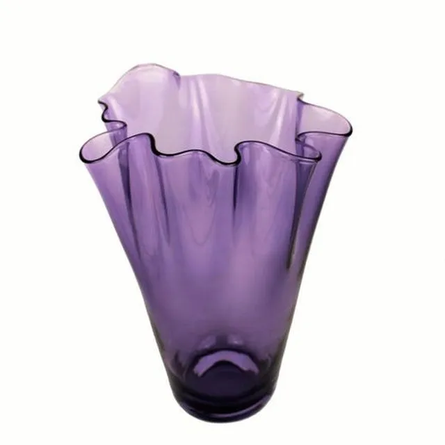 vase glass violet translucent 30 cm flower vase