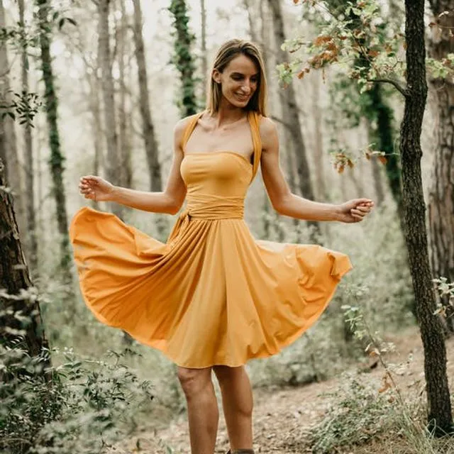 Mini Dress Mustard - Unique Size