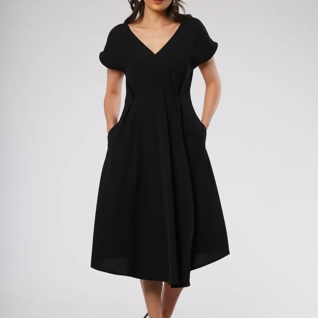 Black V-Neck Classic Florence Dress