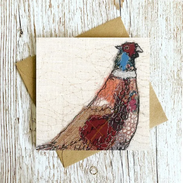 Pheasant Embroidery Art Card