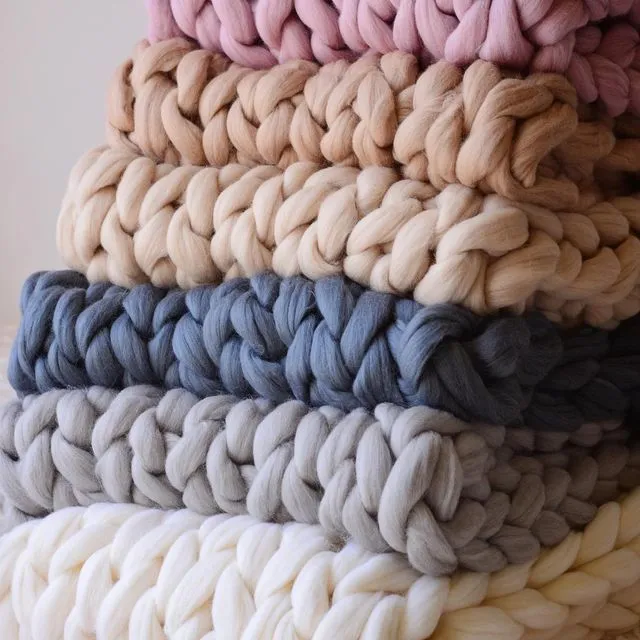 Bundle of 6 Chunky Knit Blankets (100x150 cm)