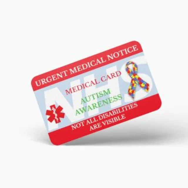 Autism Awareness NHS Medical Card - Pack of 10
