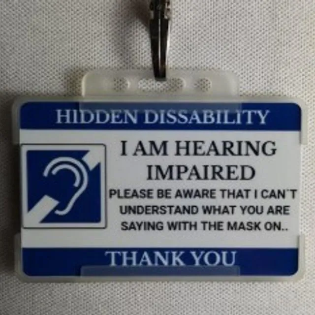 Hearing Impaired Card with Lanyard and Card Holder - Pack of 10