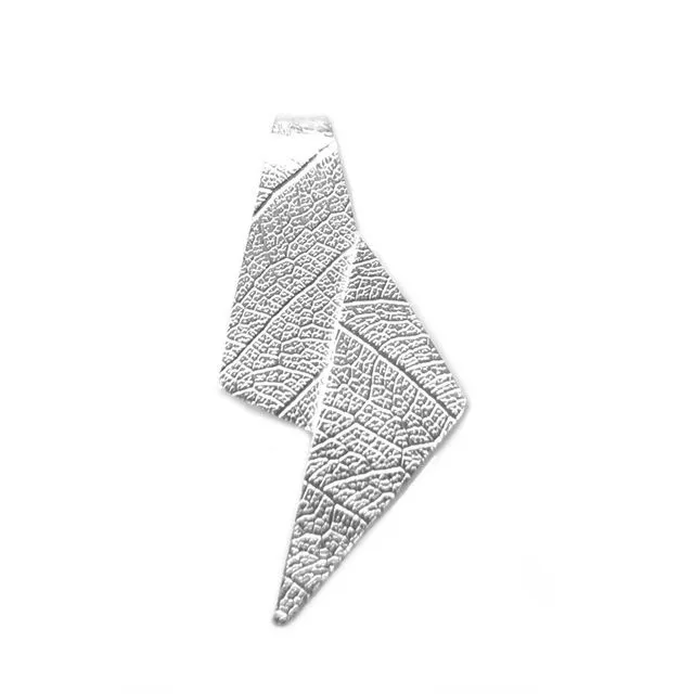 Sterling Silver Leaf Textured Pendant