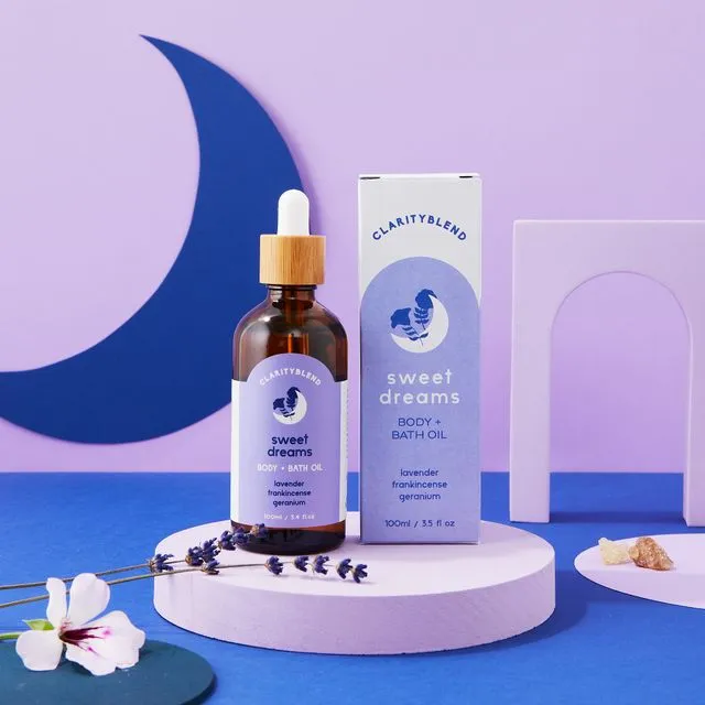 Sweet Dreams Aromatherapy Body & Bath Oil with Lavender, Frankincense, Geranium