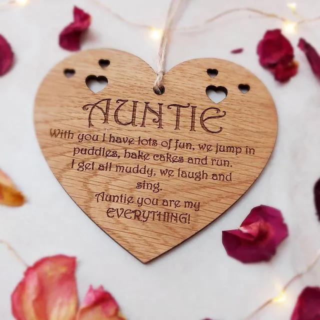 Wooden Heart for Auntie