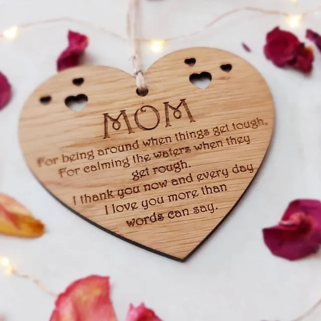 Wooden Heart for Mom