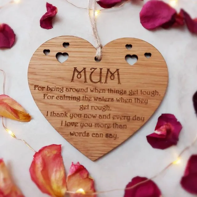 Wooden Heart for Mum