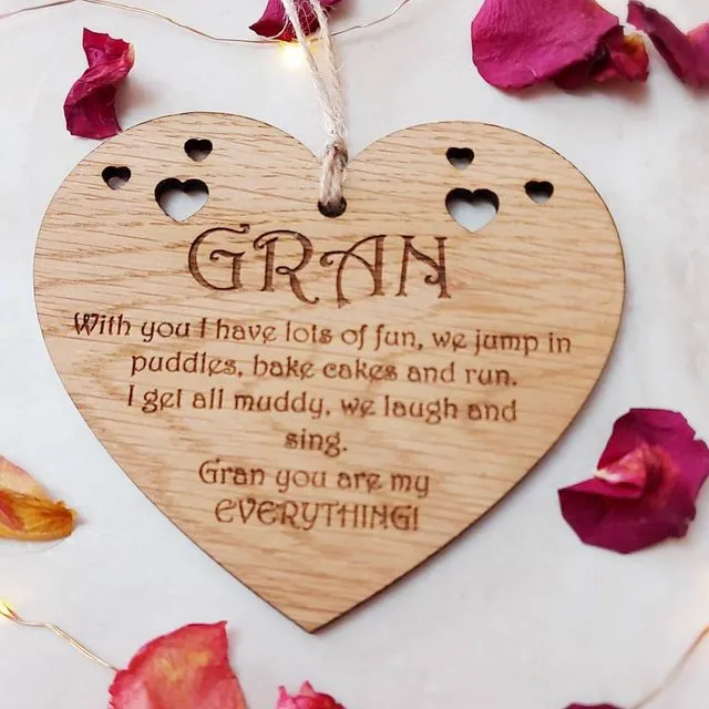 Wooden Heart for Gran