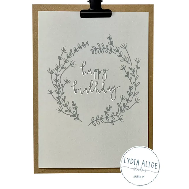 Birthday Greetings Card | Eco Friendly | Wreath Card