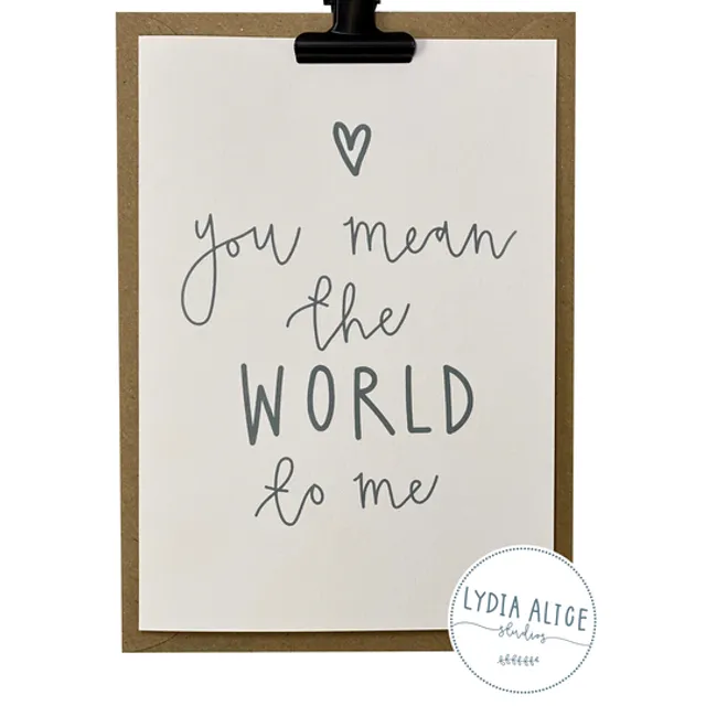My World Greetings Card | Eco Friendly | Valentines Card