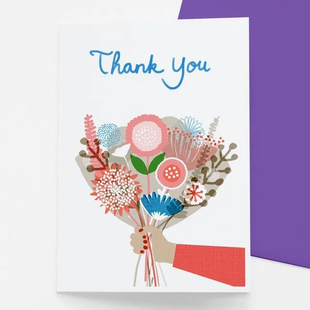 Sweet bouquet Thank you card