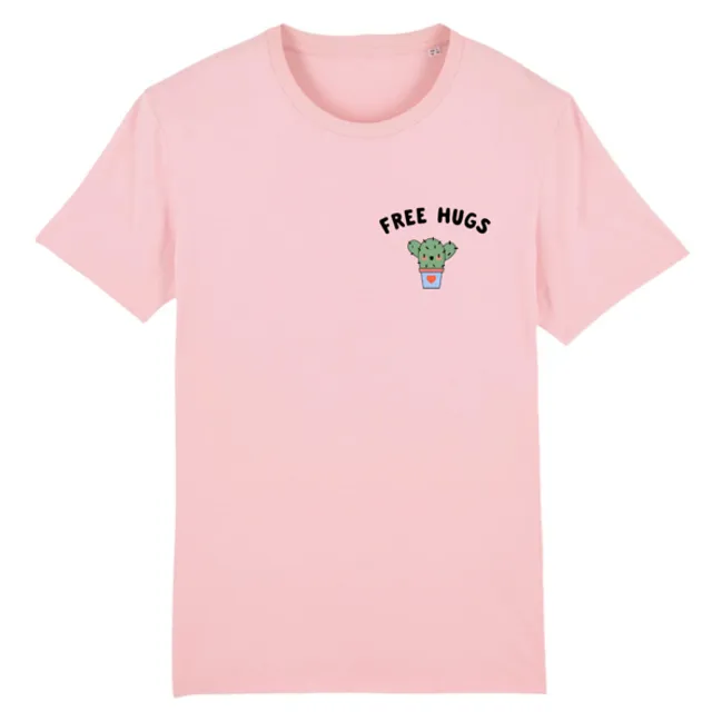 Free Hugs - Organic Cotton Tee (Pink)