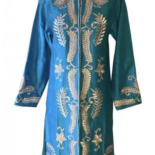 Turquoise Maharani Silk Jacket