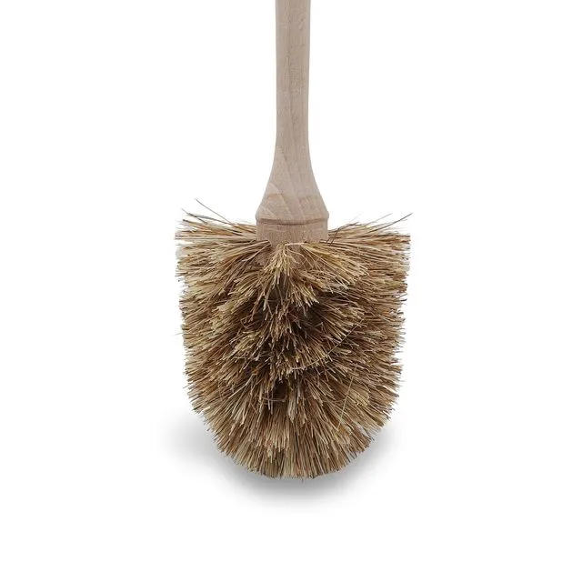 Toilet brush made of wood, solid handle, coconut mixture (Pack of 10)