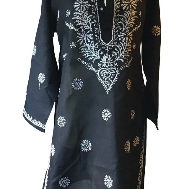 Zara Embroidered Cotton Kaftan