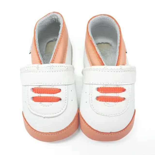 Soft Leather Baby Slippers Orange Sneakers Kid shoes