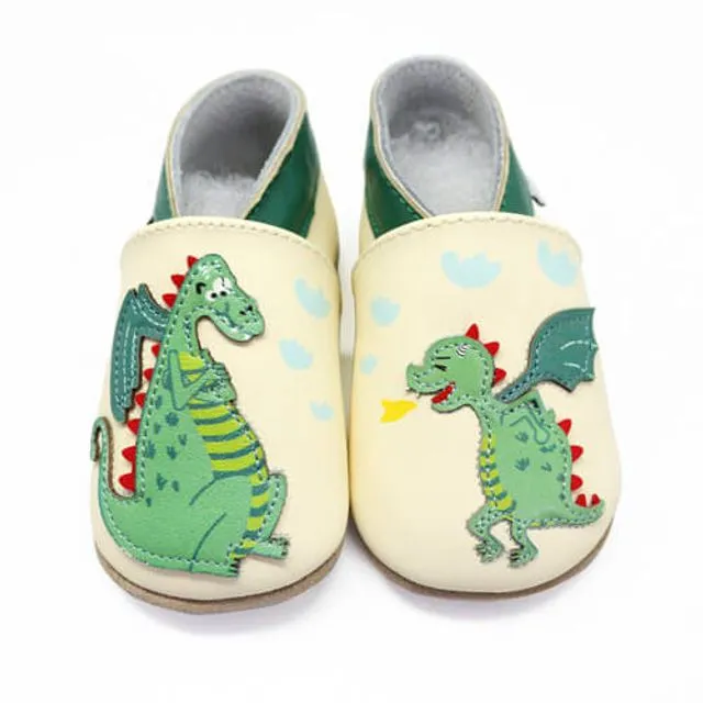Soft Leather Baby Slippers Dragon Kid shoes