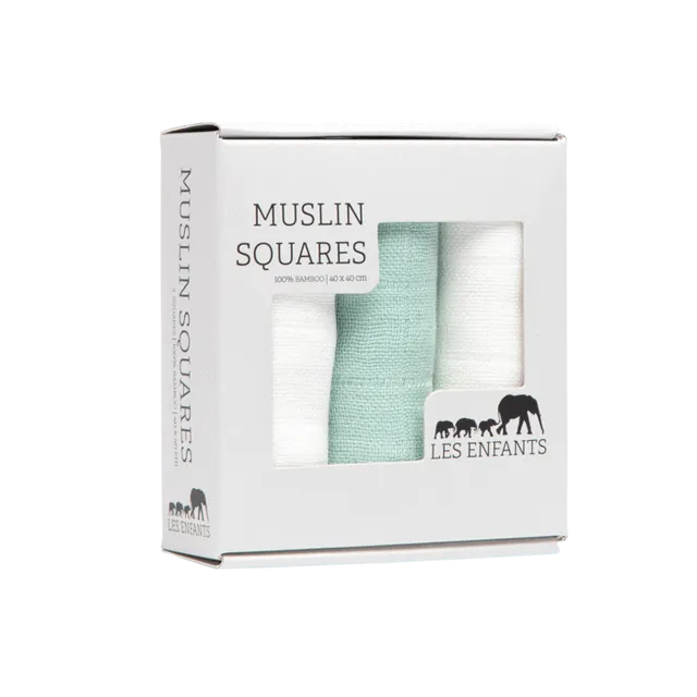 Muslin Squares Green / White