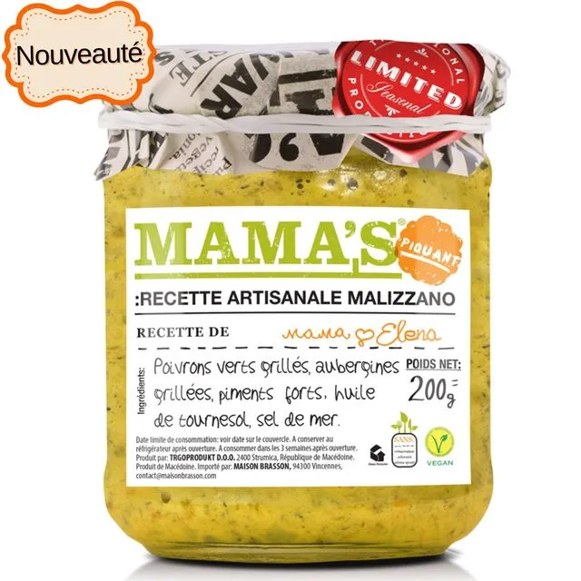 Mama's Apero - Green Pepper Spread Malizanno Spice - 200g (Pack of 12)