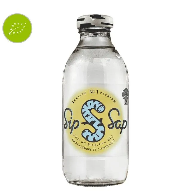 Sip Sap - Organic Birch Water Lime Ginger 33CL (Pack of 12)